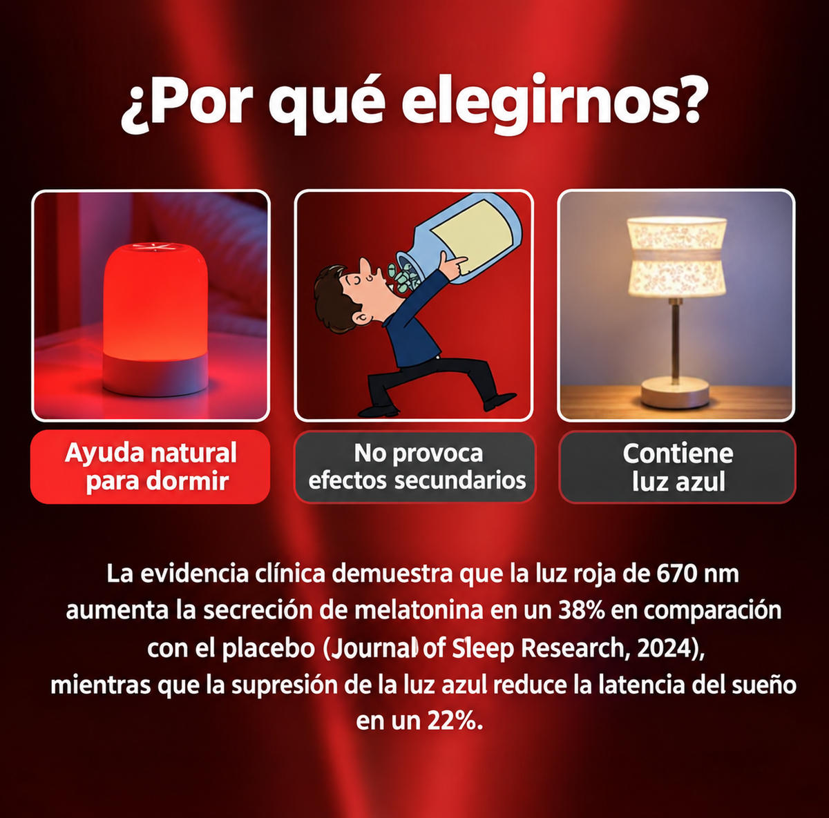 Lámpara de luz roja